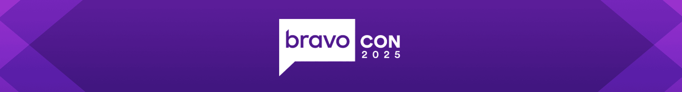 Shop BravoCon 2025 Logo on purple gradient background header