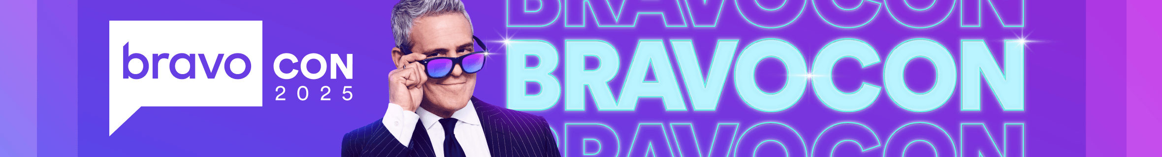 BravoCon Homepage Header image with Andy Cohen