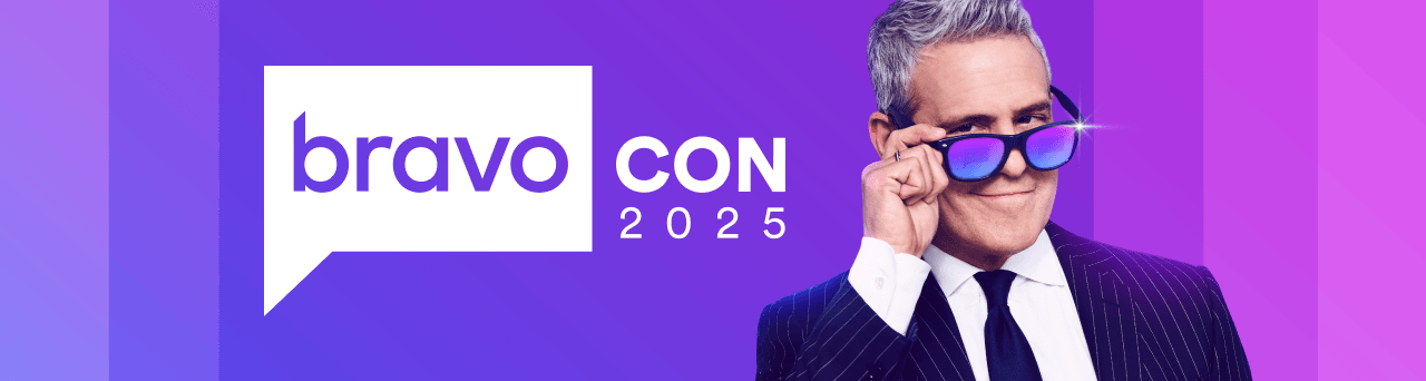 BravoCon Homepage Header image with Andy Cohen