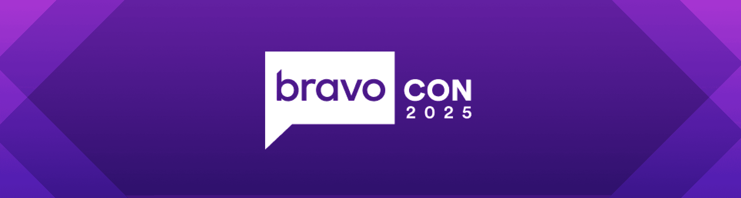 Shop BravoCon 2025 Logo on purple gradient background header