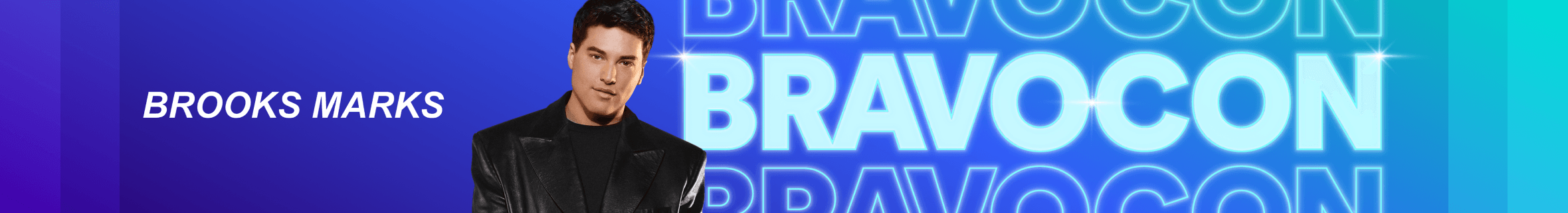 Shop Brooks Marks logo over blue gradient background header 