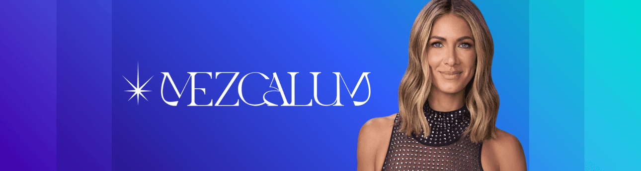 Shop Mezcalum Logo on blue gradient background header