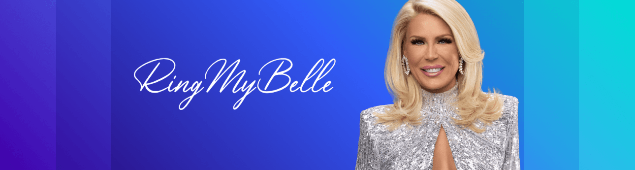 Shop ringMyBelle.com Logo on blue gradient background header