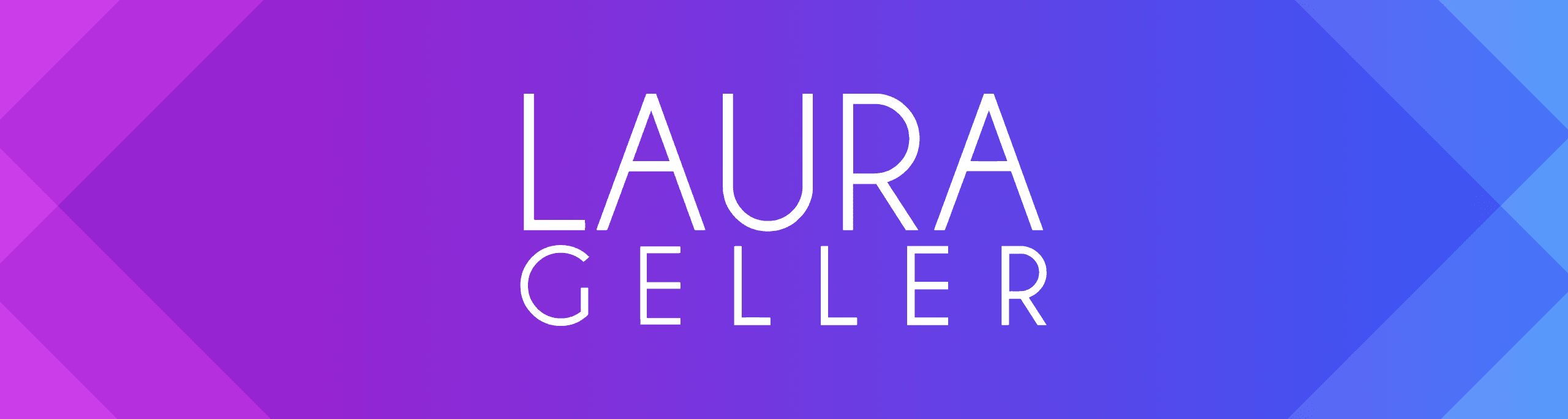 Laura Geller Beauty Logo on purple gradient background header image