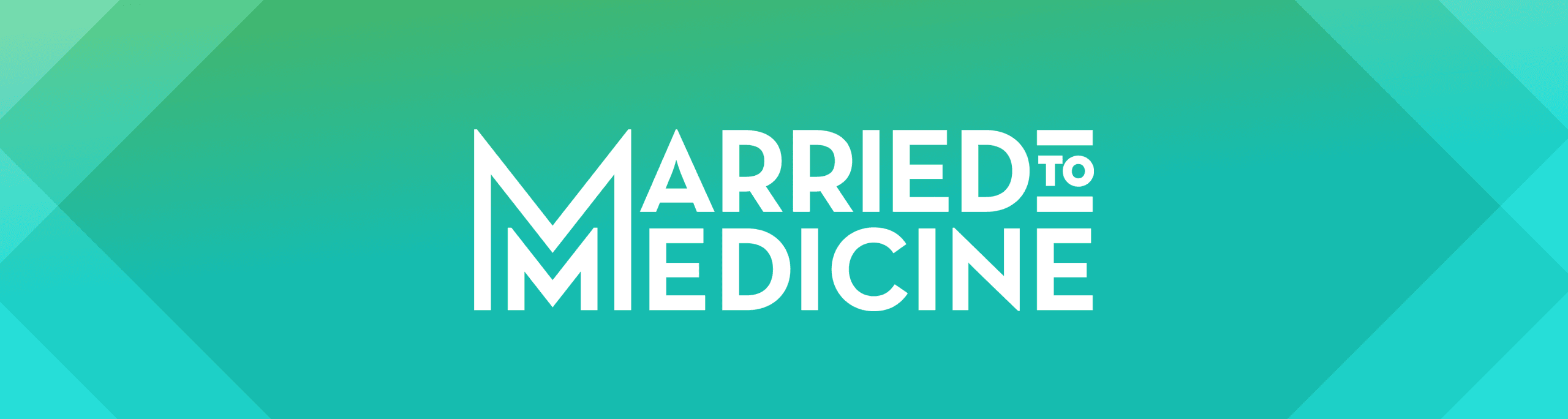Shop Married To Medicine Logo on turquoise gradient background header 