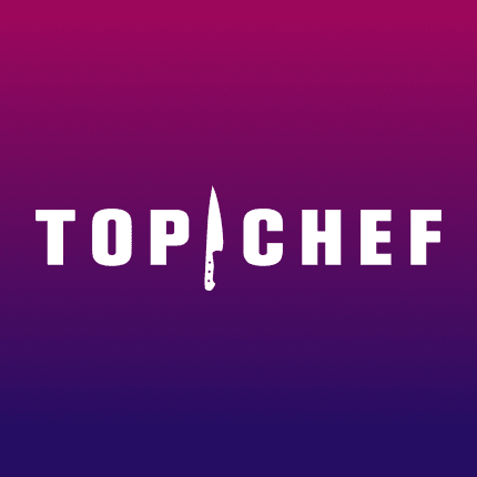 op Chef logo with chef’s knife icon on magenta-navy gradient.