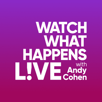Watch What Happens Live with Andy Cohen logo on purple gradient