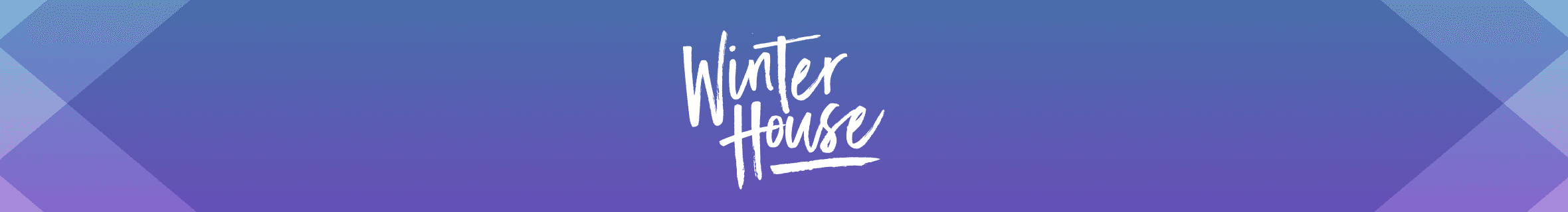 Shop Winter House Logo on blue gradient background header
