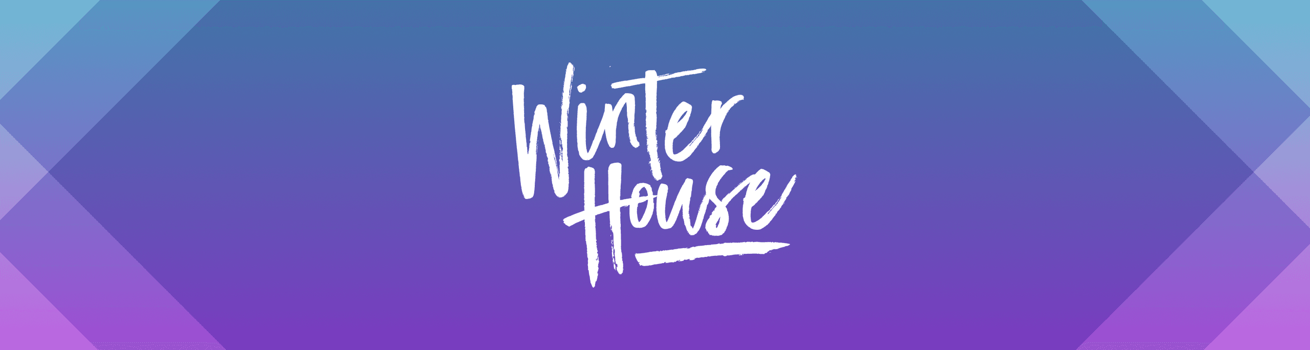 Shop Winter House Logo on blue gradient background header