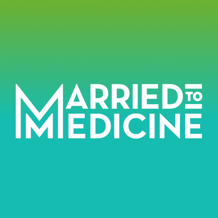 Married to Medicine wordmark on gradient background.